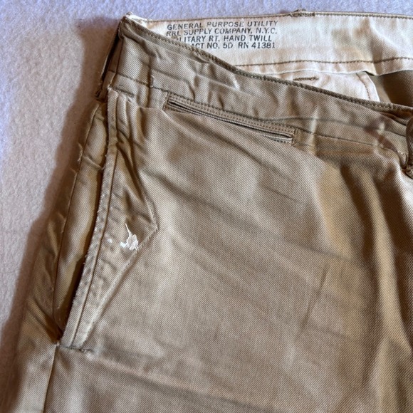 RRL Ralph Lauren Supply Military Officers Field Trousers Khaki Cotton Men 40x28 - Picture 4 of 13